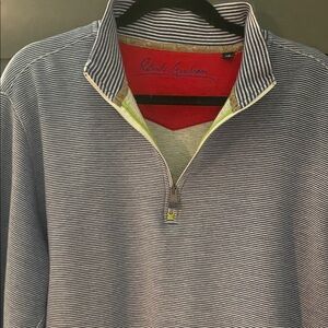 Robert Graham Navy Striped Quarter-Zip Pullover